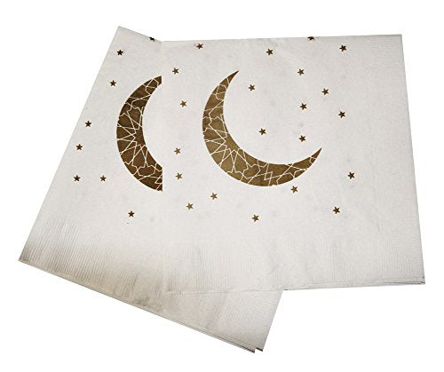 Zaffron Ramadan and Eid Crescent Moon Party Napkins (Pack of 20)