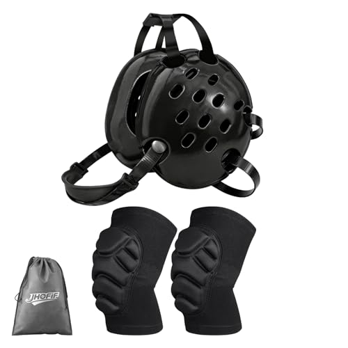 Wrestling Protective Gear Set for Youth & Adults – Adjustable Headgear with Knee Pads, 11 Hole Design for Breathable and Shock-Absorbent, Includes Carry Bag for Convenience - size: Large