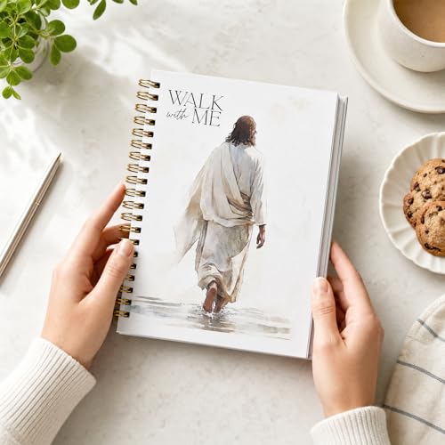 Jesus Bible Journal Notebook - Christian Gifts for Women, Hardcover Inspirational Walks with Me Bible Verse Note Book for Church Notting Scripture Study Stationery Supplies Religions Gift - color: Jesus Walks With Me
