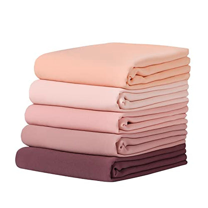 Febfim 4 PCS Muslim Women Soft Premium Solid Chiffon Hijab Scarves Shawl Long Scarf Wrap Scarves with Gift Box - color: Bronze
