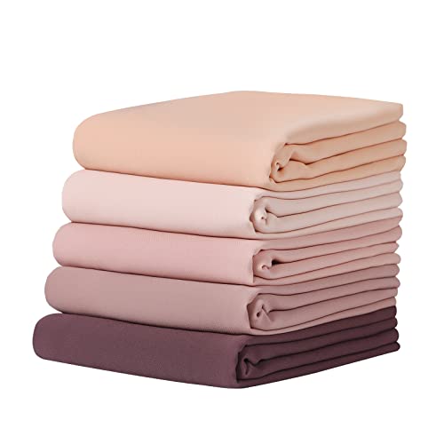 Febfim 4 PCS Muslim Women Soft Premium Solid Chiffon Hijab Scarves Shawl Long Scarf Wrap Scarves with Gift Box - color: Bronze