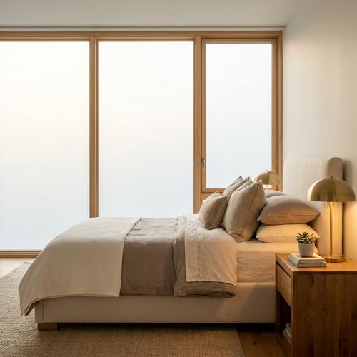 Frosted Window Film for Privacy, Static Cling Vinyl, 17.5"x 78.7" | 3in Privacy | Blocks Silhouettes, Lets Soft Light. No Glue, Residue-Free. UV/Water Resistant, Reusable. For Rooms/Bath/Office - size: 17.5"x 78.7"
