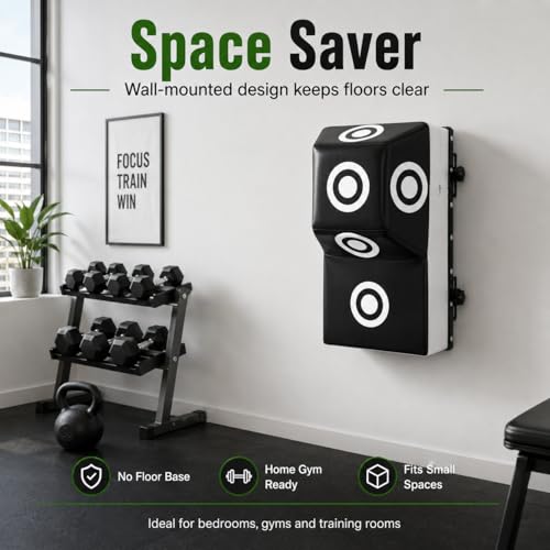 Wall Mount Boxing Training Bag - Uppercut Boxing Training Punching Target - Heavy Punching Bag for Adults for Bedroom/Living Room/Gym - color: Black L (15.75*11.81*27.56 Inch)