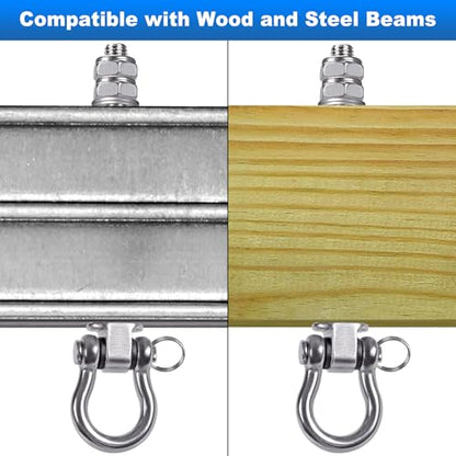 2Pcs Heavy Duty Swing Hangers with Bearings Stainless Steel Swing Hardware for Wood & Metal Beams Swing Hooks for Hanging Hammocks, Yoga Swings, Hanging Chair, Porch Swing 5" X M2/5", 1500LB Capacity - color: 2 Pack - 5"