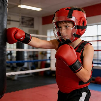 Boxing Headgear Clear Martial Arts Face Cover | Boxing Face Shield for Practitioners Students Beginners Boys Girls Teens Instructors Tournament Competition Gym