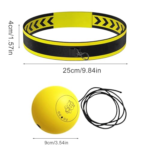 Boxing Reflex Ball Multifunctional Fun Effective Reaction Training | Kids Beginners Punching Headband for Adults Enthusiasts Families Friends Amateurs Lovers Fun Sports Activities - color: Yellow ball