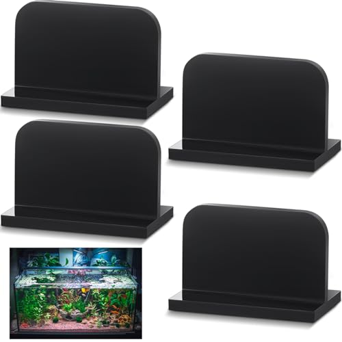 Qunclay 4 Pcs Aquarium Lid Handles Acrylic Fish Tank Cover Handles Adhesive Tank Lid Replacement Handle for Aquarium Fish Tank Lid, 2.36 x 1.38 Inch (Black) - color: Black