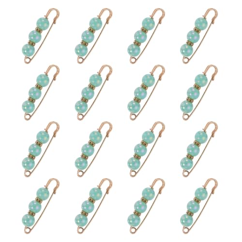 MECCANIXITY Pearl Brooch Pins, Decorative Safety Pin Brooch - color: Mint Green