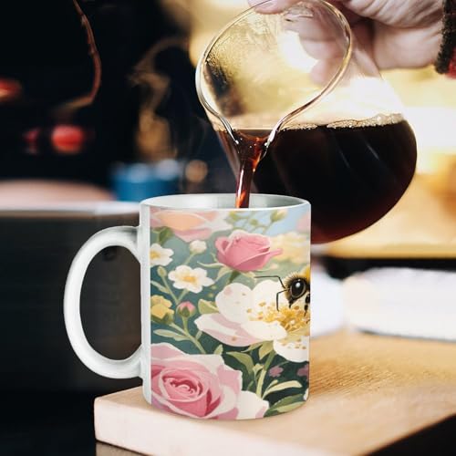 Goldfish Swimming in The Fish Tank Ceramic Coffee Cups with Handle,Porcelain Coffee Mugs for Men Women Tea Cup for Cappuccino Latte Mocha Milk Macchiato Cafe