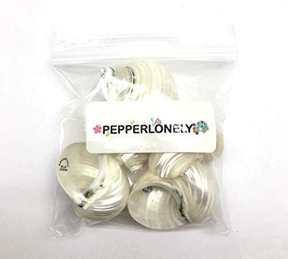 PEPPERLONELY 5PC Pearlized Silver Mouth Turbo, Hermit Crab Sea Shells, 1-1/2 Inch ~ 2 Inch - color: 15#. Pearlized Silver Mouth Turbo, 1-1/2 " ~ 2 "