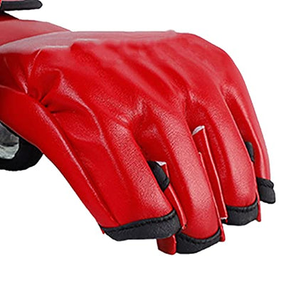 Zunate Unisex MMA Gloves, Half Finger Boxing Gloves with Open Palms for Fighting Training, Red