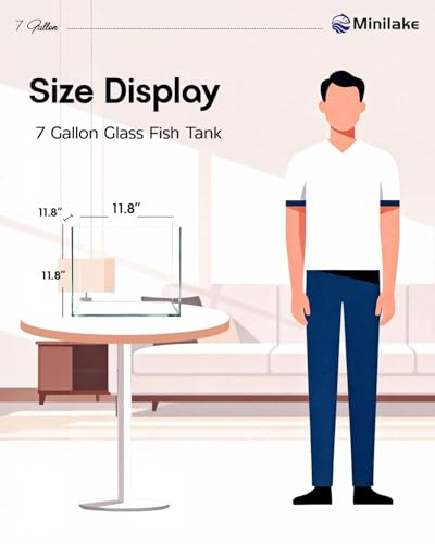 7 Gallon Rimless Cube Fish Tank, Ultra-Clear Glass Aquarium | Leak-Proof Fish Bowl for Aquascaping, Tropical Fish and Beautiful Aquatic Plant Layouts, Easy Setup and Maintenance, Clear - color: Transparent, size: 7 Gallon Cube