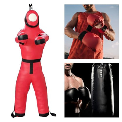 MMA Training Dummy for Judo and Taekwondo 170cm Unfilled Punching Bag - color: Red