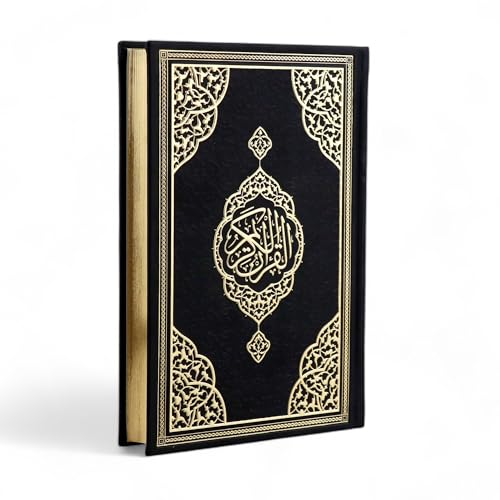 FURKAN The Noble Qur'an Arabic Large Size, Al Quran Al Karim, Islamic Gift, Gift for Men & Women, (6.7x9.5″) Thermo Leather Quran - Black - color: Black