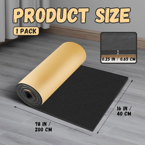 Pangda 1 Piece 78 x 16 x 1/4 Inch Extra Large Marine Foam Roll Closed Cell Rubber with Adhesive Insulation Sheets Lightweight Single Sided Tape Water Weather Resistant for Craft - size: 78 x 16 x 1/4 Inch