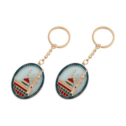 Pack of 2 Zincs Alloy Islamics Art Inspired Keychains Middle Eastern Moons Festival Cultural for Ramadans Eid