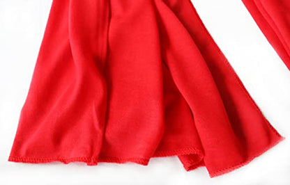 vabovin Head Wraps for Black Women Stretch Jersey Knit Turban Headwrap Solid Color Headscarf Headband Shawl - color: 13- Red
