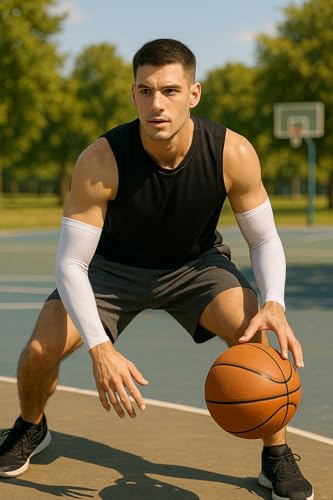 TZ Promise Women Men Sun UV Protection Arm Sleeves, Cooling Compression Arm Cover for Sports - color: Beige