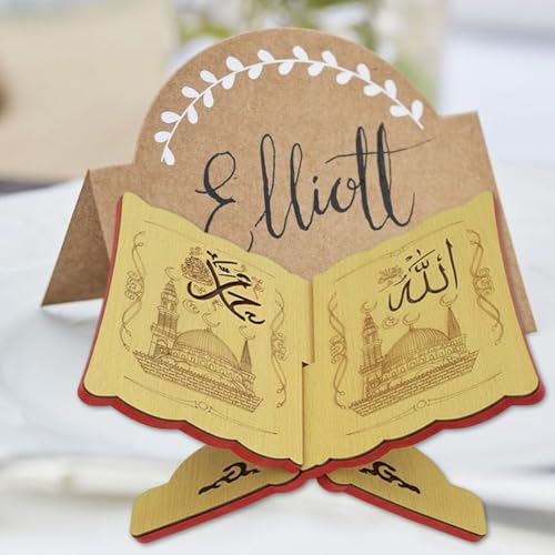 Wooden Eid Islamic Book Shelf, Small Wooden Recipe Stand for Ramadan Bible Holder Kuran Quran Koran Holy Book Stand - color: C