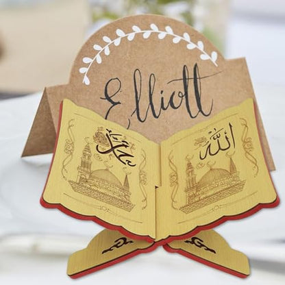 Wooden Eid Islamic Book Shelf, Small Wooden Recipe Stand for Ramadan Bible Holder Kuran Quran Koran Holy Book Stand - color: C