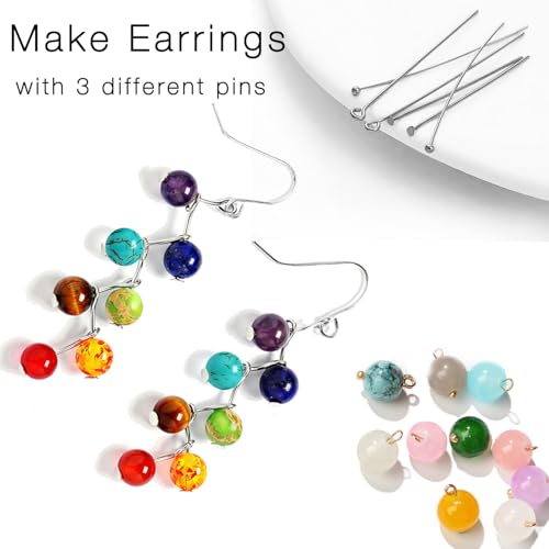 1000 Pieces Jewelry Making Head Pins and Eye Pins Set (Silver) - color: Silver