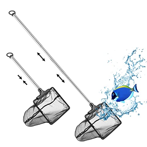 Aquarium Telescopic Fish Net with Extendable Handle Soft Mesh - size: 4 inch