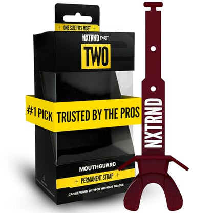 Nxtrnd Two Football Mouth Guard, Football Mouthpiece with Strap, Fits Adult & Youth (Maroon) - color: Maroon