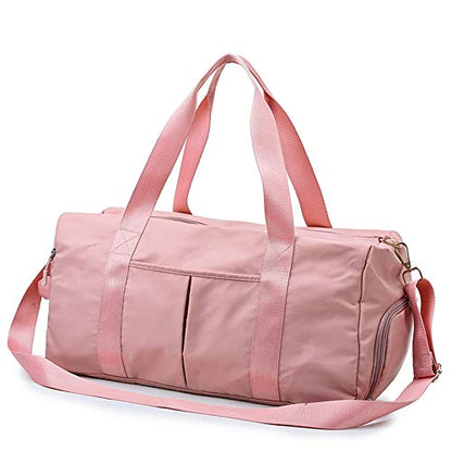 Sports Gym Bag for Women Travel Duffel Bag with Wet Pocket and Shoes Compartment for Training Swim Yoga(Pink) - color: Pink