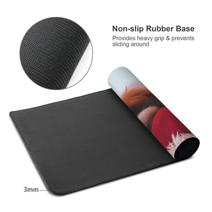 XXL Gaming Mouse Pad 35.4x15.7 Inch, Large Extended Desk Mat | Mousepad with Dog Design, Non-Slip Rubber Base, Water-Resistant Surface and Stitched Edges for Gaming, Office & Home - color: Dog