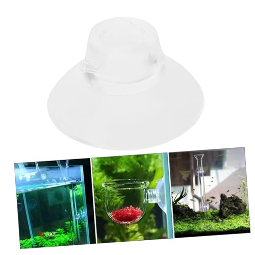 VICASKY 50pcs Aquarium Feeder Cups Fish Bowl Holders Fish Feeder Attachment Tanks and Aesthetic Design for Aquarium Needs - size: 2.60X2.60X1.50CM
