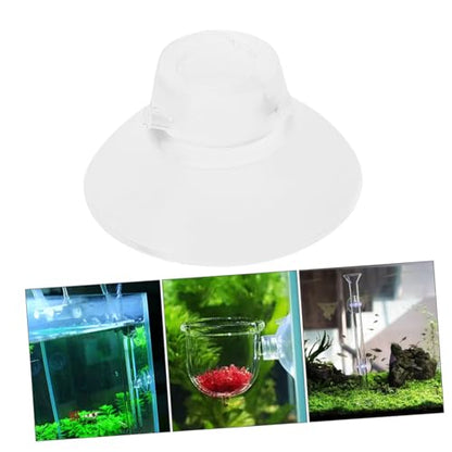 VICASKY 50pcs Aquarium Feeder Cups Fish Bowl Holders Fish Feeder Attachment Tanks and Aesthetic Design for Aquarium Needs - size: 2.60X2.60X1.50CM
