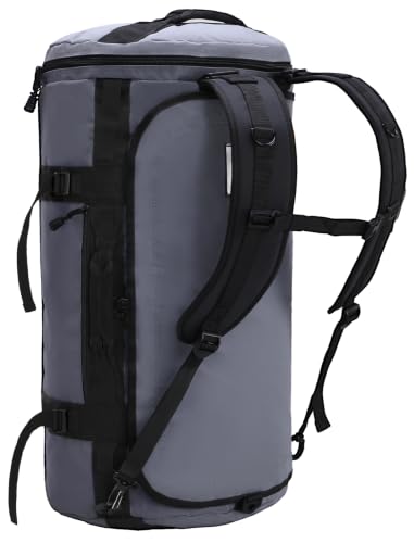 MIER 여행용 캠핑 체육관 스포츠용 대형 더플 백 백팩, 45L/60L/90L | 방수, 컨버터블 더플, 탈착식 백팩 스트랩, 신발 수납 공간, 튼튼한 타폴린, 3가지 사이즈 - color: 회색., size: 45L