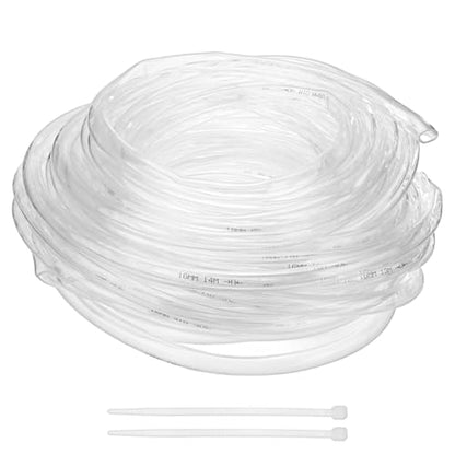M METERXITY Vinyl Tubing 5/8" ID x 3/4" OD 100ft Flexible Plastic Tube with 2 Hose Ties, Lightweight Hybrid PVC Hose for Water Gardening/Airline/Aquarium Tubing [Clear] - size: 5/8" ID x 100ft