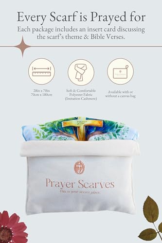 Seed of Life Prayer Scarf - Psalm 1 - Soft, Lightweight 28"x70" Christian Gift for Women, Bible Verse Shawl for Devotion
