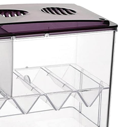 Aquarium Breeding Box Hatchery Newborn Tank 3-Chamber Acrylic Guppy Fry Isolator 8.54x3.94x5.12inch