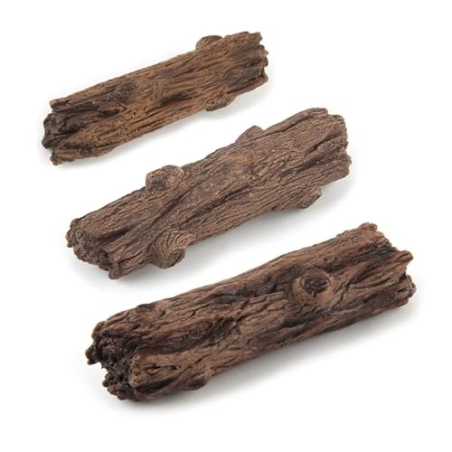 Log Ornament Fish for Tank Decoration Stump Aquarium Hideout for Betta Turtles(Medium)