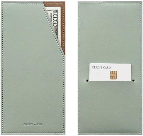 carrotez PU Leather Card & Cash Envelope for Travel and Budgeting Mint Grey - color: Mint Grey