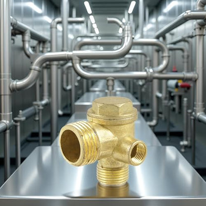Gold Female Thread Check Valve 3-Port Brass Male Threaded Air Compressor Check Valve Central Pneumatic Air Compressor Accessories Air Compressor Replacement Parts，Valves，Check Valves