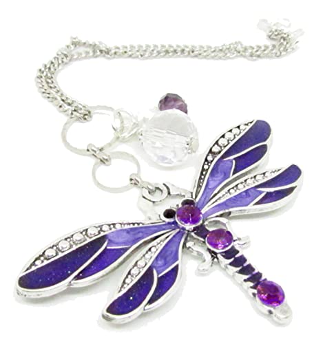 Dragonfly Rear View Mirror Car Charm - Crystal Sun Catcher