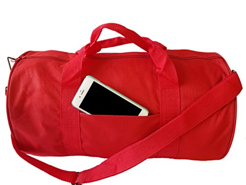 Impecgear Round Duffel Team Sports Equipment Bags, Travel Gym Fitness Bag. - color: Red
