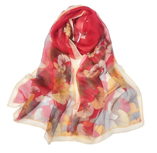 Pokeedioty Scarfs for Women Lightweight Fashion Scarves Elegant Floral Pattern Sheer Scarfs Sunscreen Shawls Wraps - color: P 0143