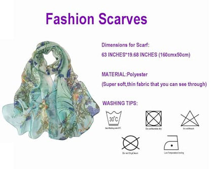 Acotavie Scarfs for Women Lightweight Fashion Scarves Print Floral Pattern Scarf Shawl Wraps - color: C12