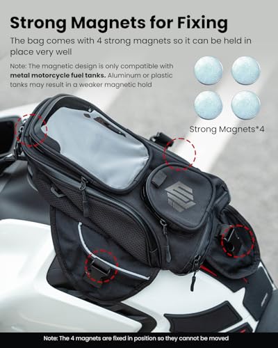 ILM Motorcycle Tank Bag Magnetic Waterproof Touch Screen Phone Pouch BT01 - color: Black