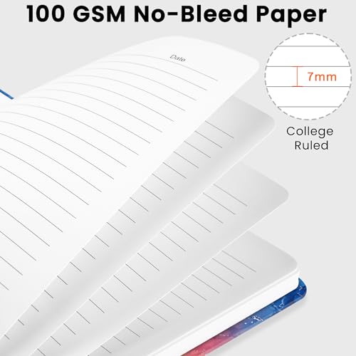 CICPAP Lined Spiral Journal Notebook, A5 College Ruled Notebook for Journaling, Note-Taking, and Daily Planning, Durable Hardcover with an Elegant Design, Marble - color: L-Marble