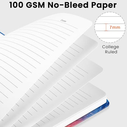 CICPAP Lined Spiral Journal Notebook, A5 College Ruled Notebook for Journaling, Note-Taking, and Daily Planning, Durable Hardcover with an Elegant Design, Marble - color: L-Marble