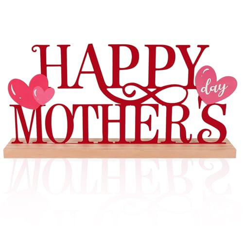 Metal Happy Mother's Day Sign Decorations for Home Party Shelf Mantel - style: Mother's Day
