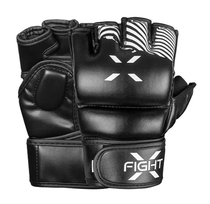 MMA Gloves - Men & Women Training Wristwrap Gloves for Boxing, Fighting, Kickboxing, Taekwondo, Karate Sparring - color: Black/White