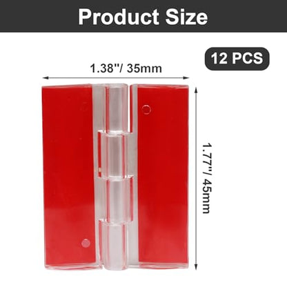 Hordion 12PCS Clear Acrylic Hinges Adhesive Small Plastic Hinge 35x45mm | Foldable Hinge Tools for Cabinet Aquarium Lid Glass Furniture DIY Display Stand - size: 35x45mm