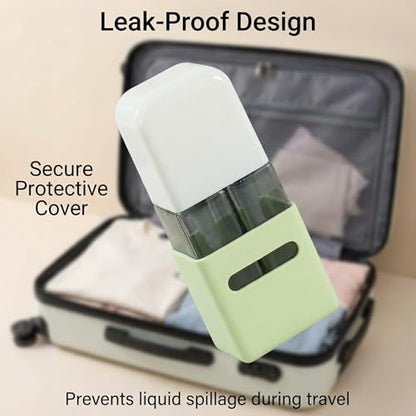 4 in 1 Travel Dispenser Bottle Refillable 4 in 1 Travel Dispenser 60ml Travel Bottles Leakproof Travel Size Containers for Toiletries Shampoo Lotion Green - color: Green