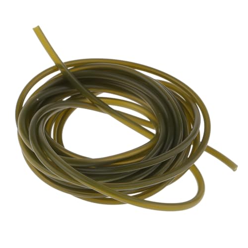 flexiable rubber Hair Rig Lines Aligner Connector Protect Knots Rig Terminal Tackles Accessory 2 Meter Soft Rubber Carp Fishing Hook Sleeve Tube drain elastic (Color : Green)